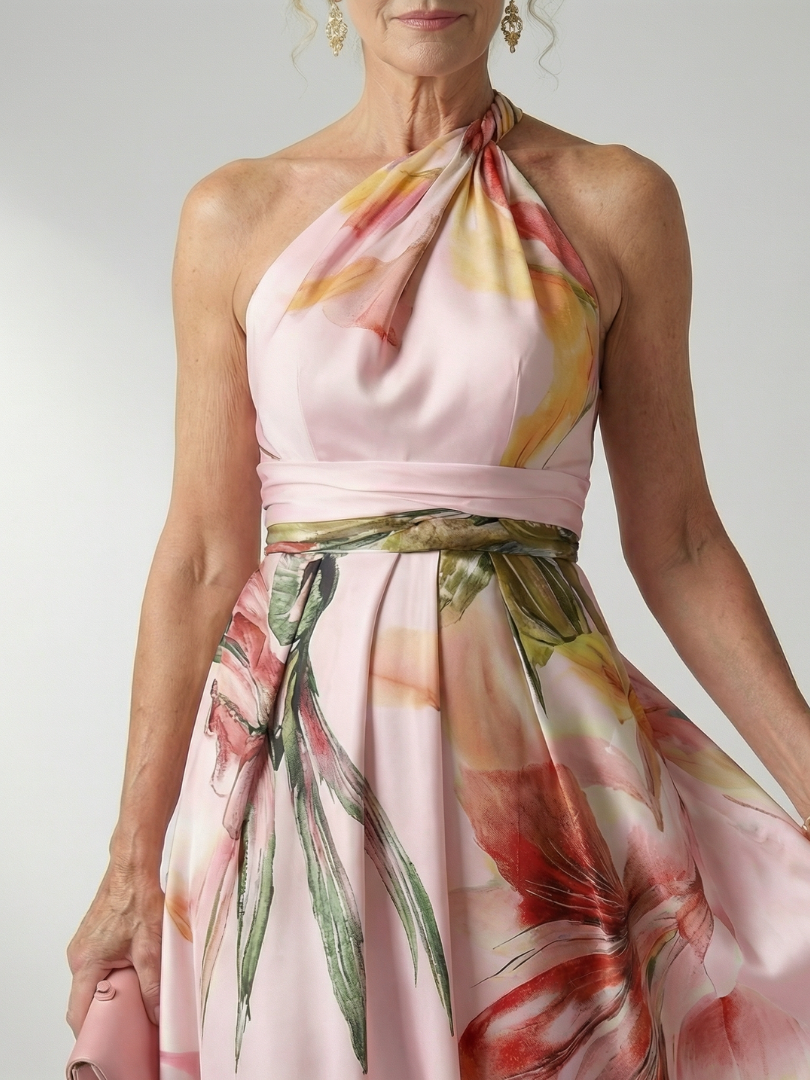 Rosalind | Women's Light Floral Maxi Dress, Flowy Summer Dress