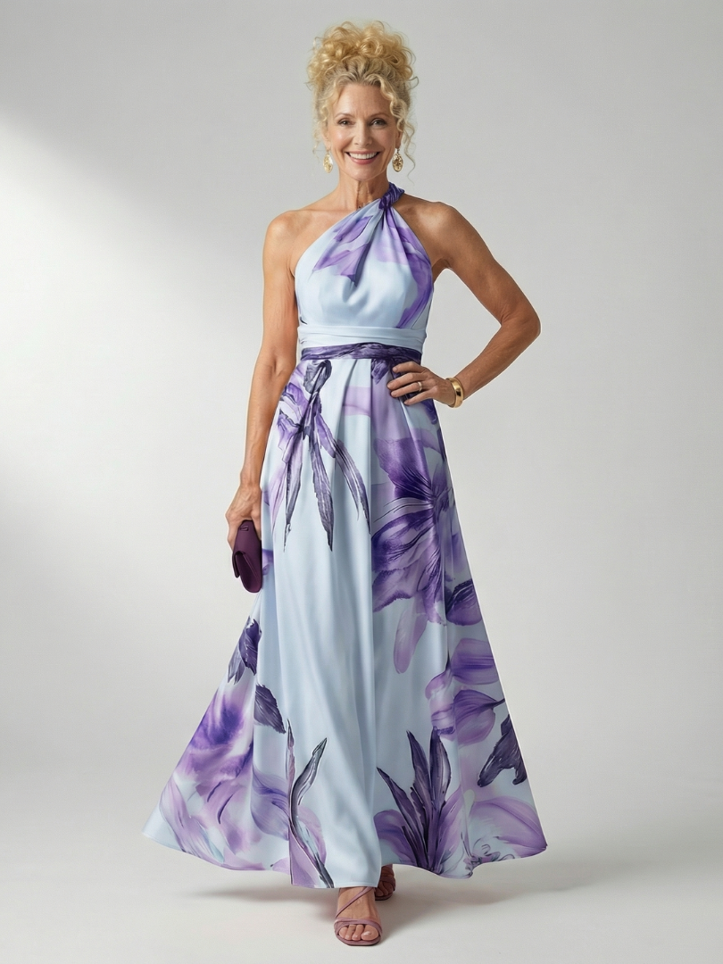 Rosalind | Women's Light Floral Maxi Dress, Flowy Summer Dress