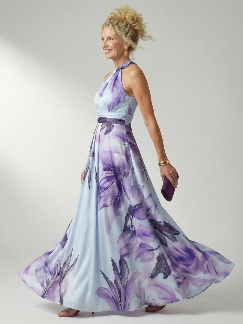 Rosalind | Women's Light Floral Maxi Dress, Flowy Summer Dress