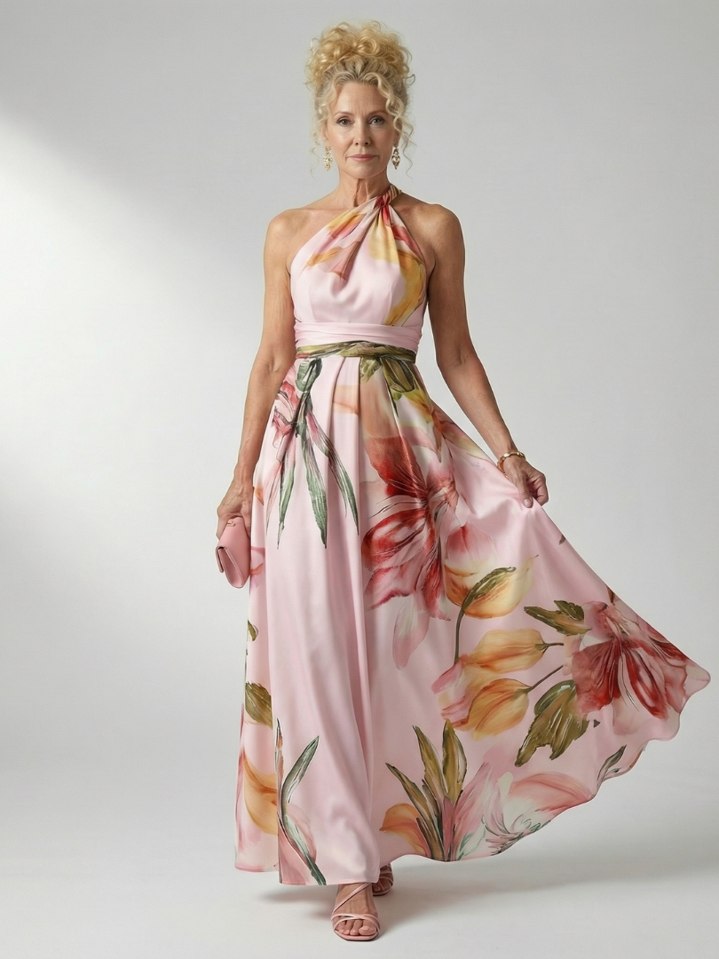 Rosalind | Women's Light Floral Maxi Dress, Flowy Summer Dress
