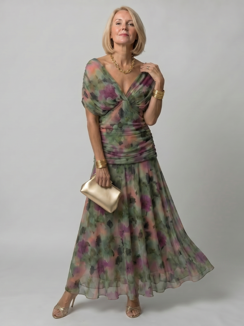 Sabine | Women's Off Shoulder Flow Midi Dress, Summer Dress
