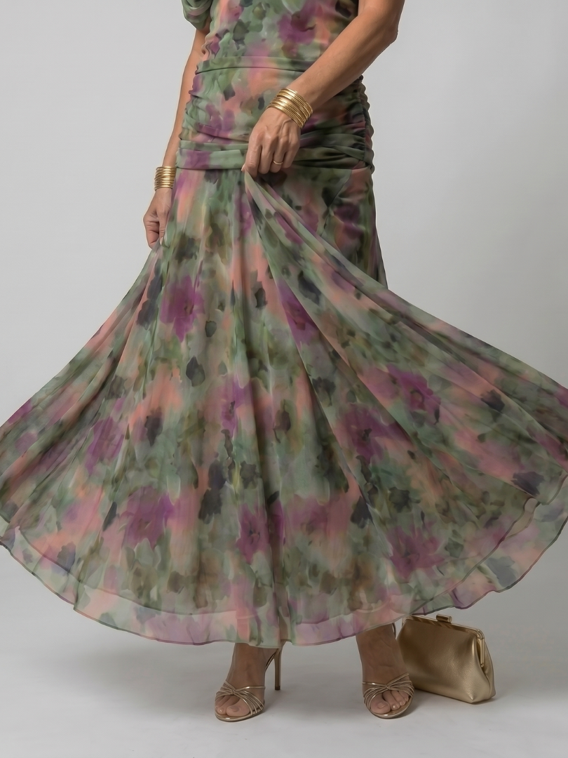 Sabine | Women's Off Shoulder Flow Midi Dress, Summer Dress