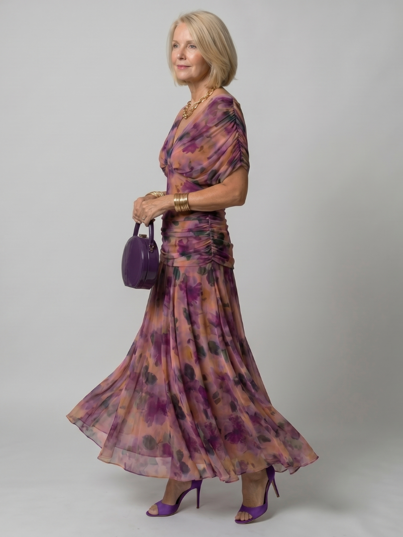 Sabine | Women's Off Shoulder Flow Midi Dress, Summer Dress