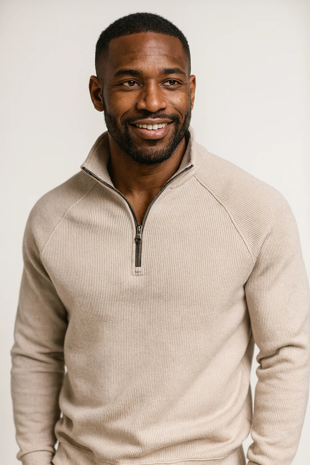Owen | Men's Knit Quarter Zip Sweater Fleece Lined Layering Casual Winter
