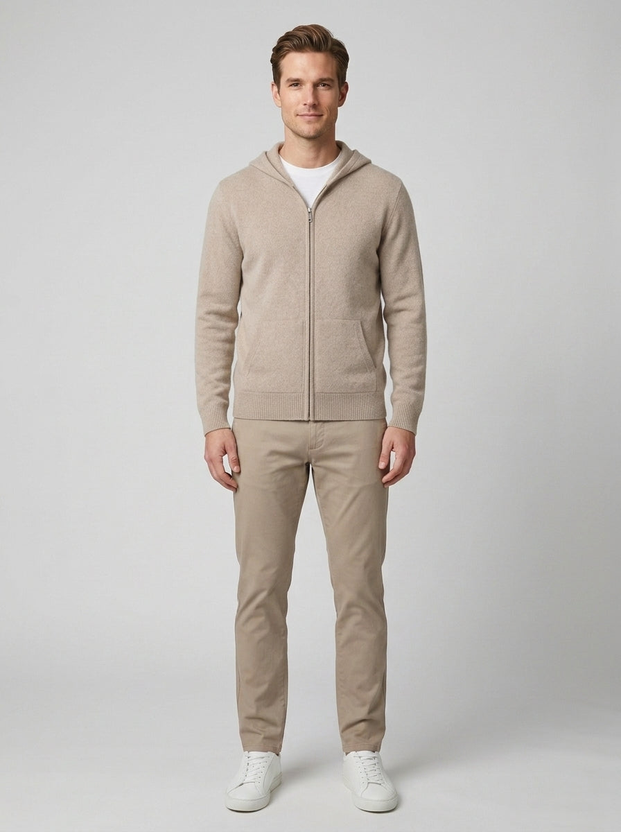 Mateo | Men's Merino Wool Zip Jacket, Lightweight Winter Knit - Front [Lystr 6a746b375d32fba9c72a61df:front]