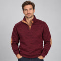 Everett | Men's Quarter Button Stand Collar Jumper Elbow Patches Autumn Winter