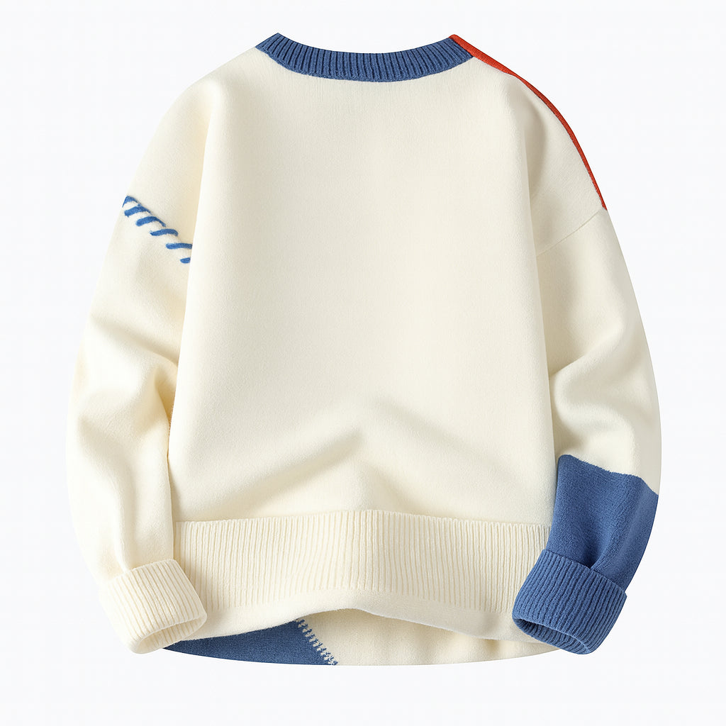 Felix | Men's Knit Sweater Patchwork Multicolour Layering Casual