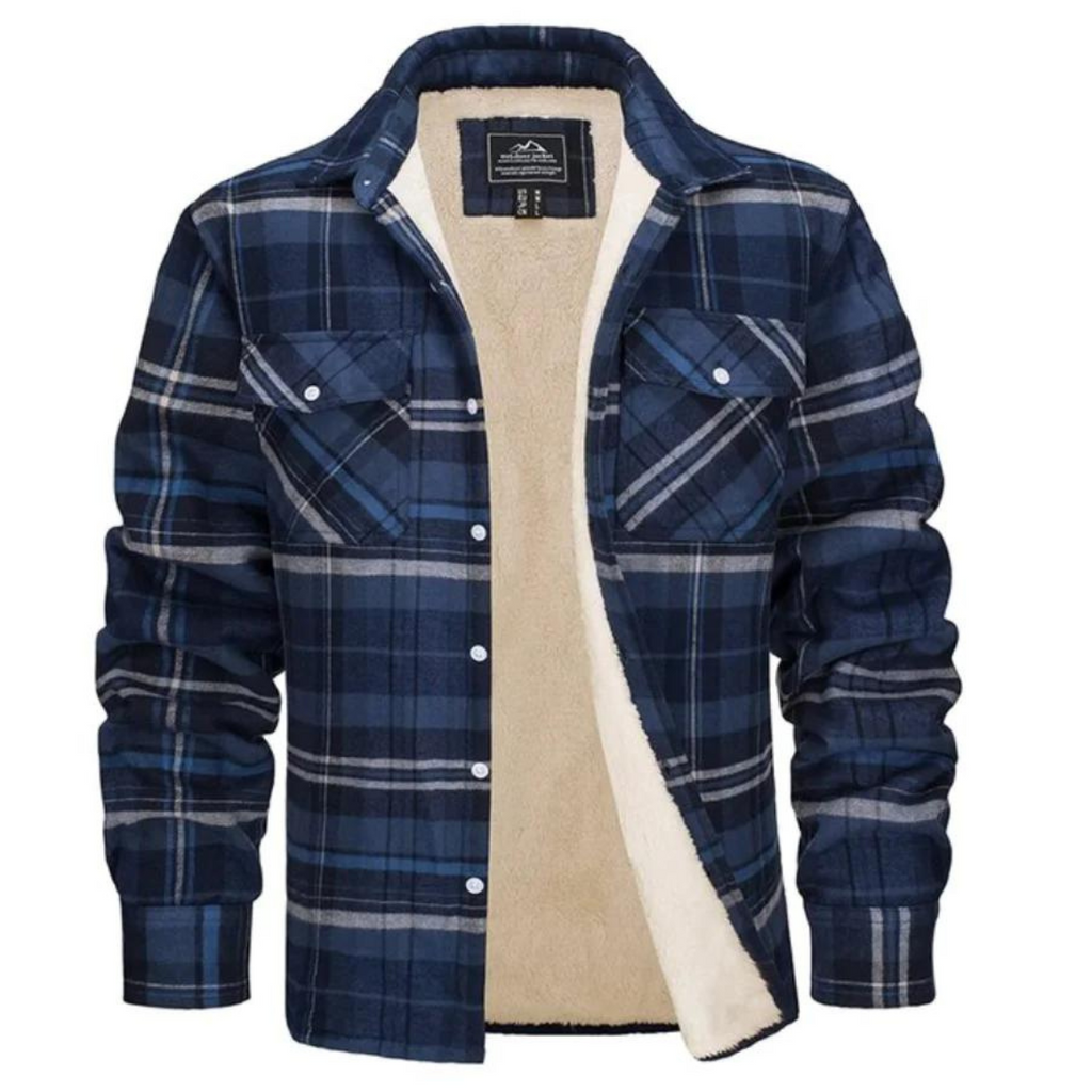 Derrick | Men's Shirt Jacket, Sherpa Lined Plaid Winter Jacket