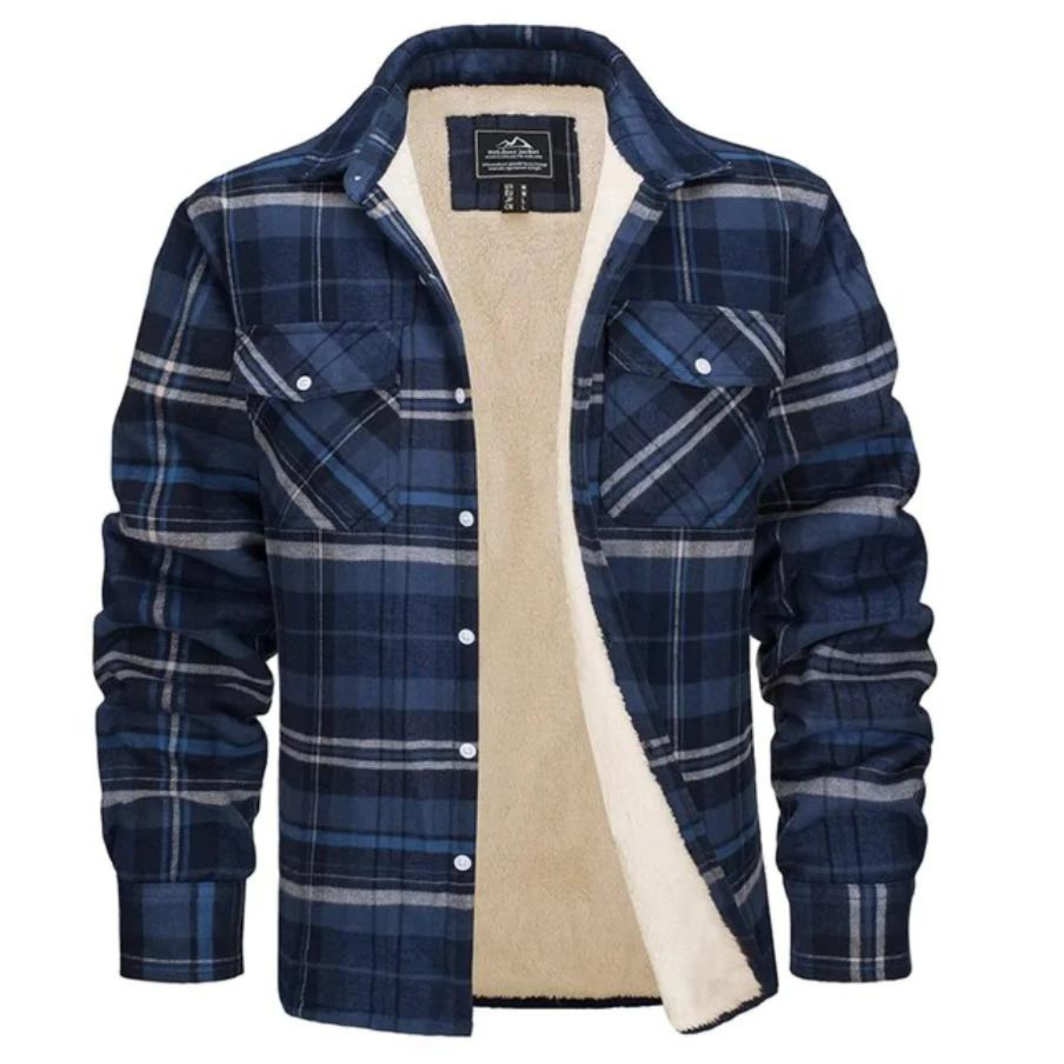 Derrick | Men's Shirt Jacket, Sherpa Lined Plaid Winter Jacket
