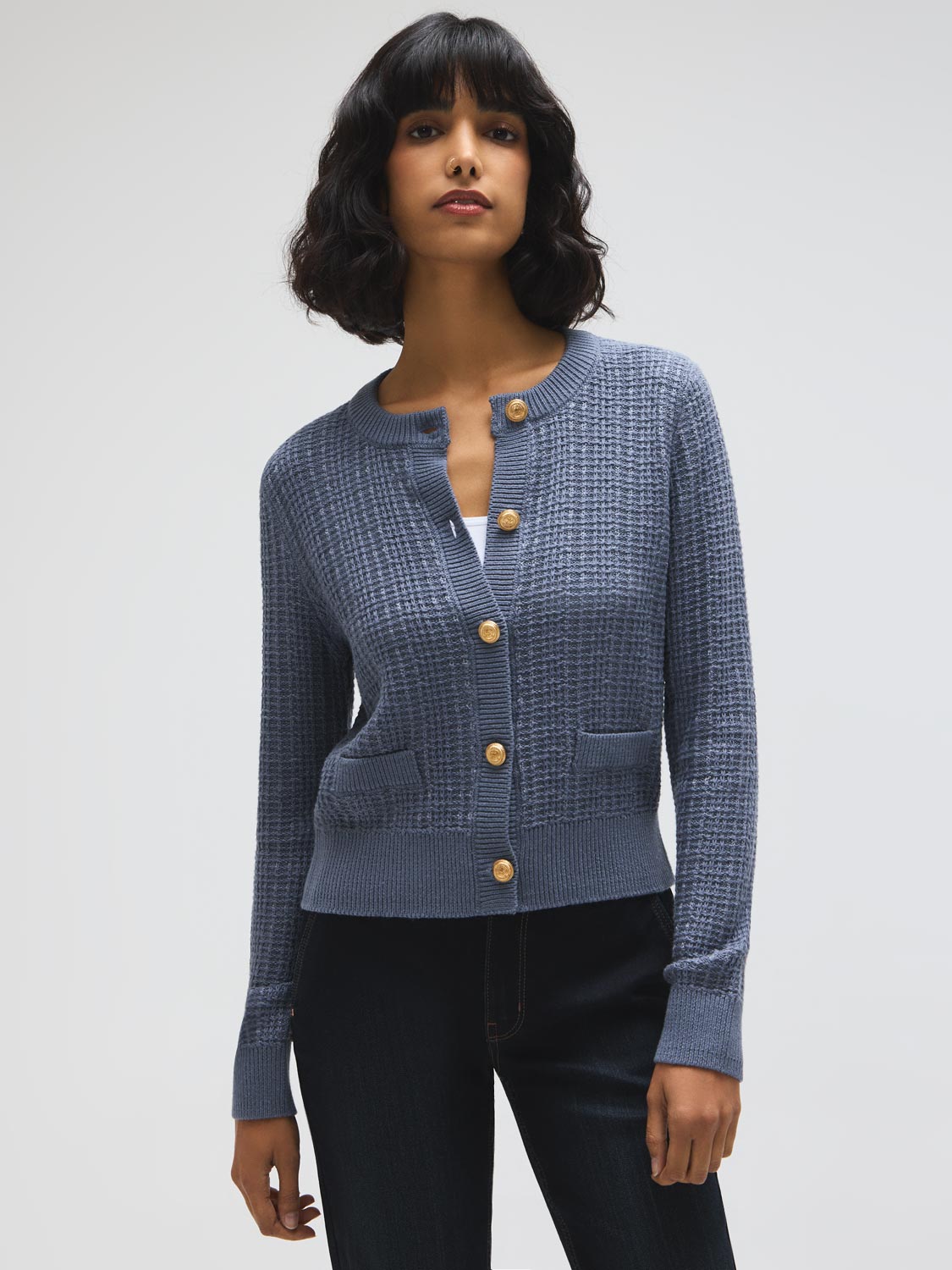 Odette | Women's Cardigan, Cotton Blend Button-Front Winter Cardigan