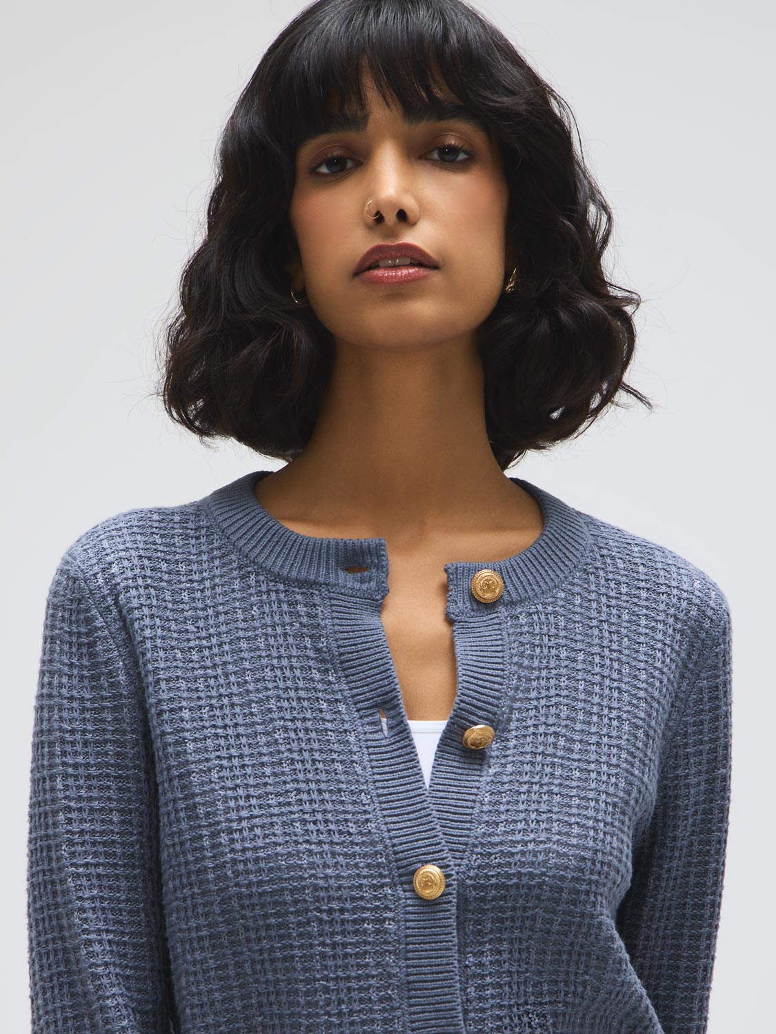 Odette | Women's Cardigan, Cotton Blend Button-Front Winter Cardigan