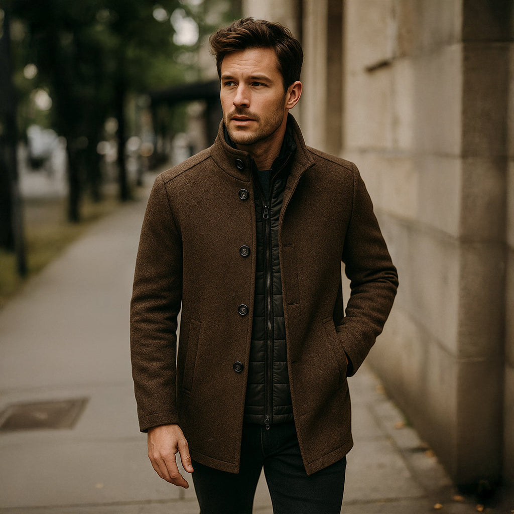 Broadway | Men's Trench Coat, Wool Blend Classic Winter Coat