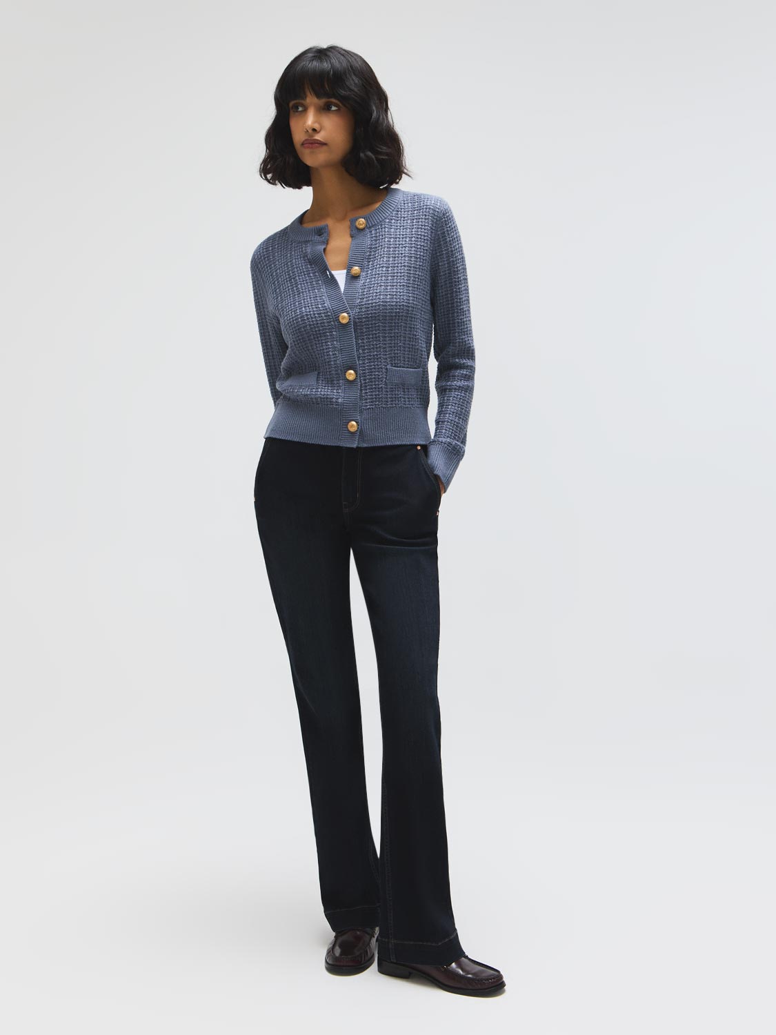 Odette | Women's Cardigan, Cotton Blend Button-Front Winter Cardigan