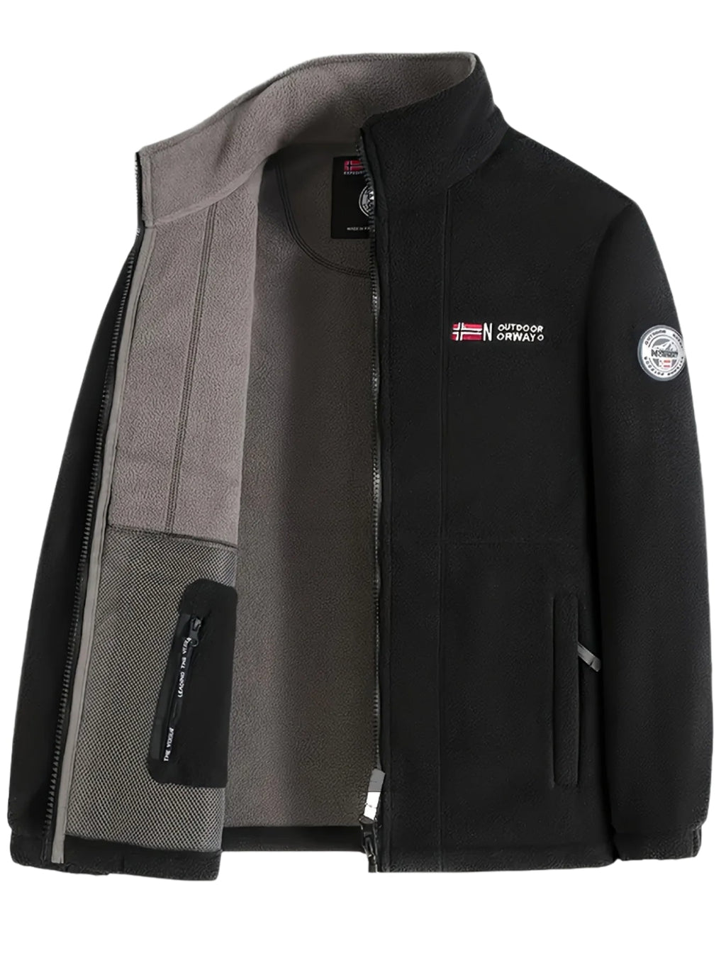 Julius | Men's Fleece Jacket, Outdoor Warm Zip Jacket