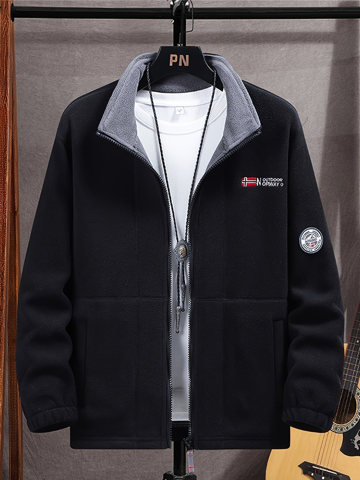 Julius | Men's Fleece Jacket, Outdoor Warm Zip Jacket
