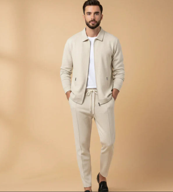 Sascha | Men's Two-Piece Set, Casual Zip Co-Ord