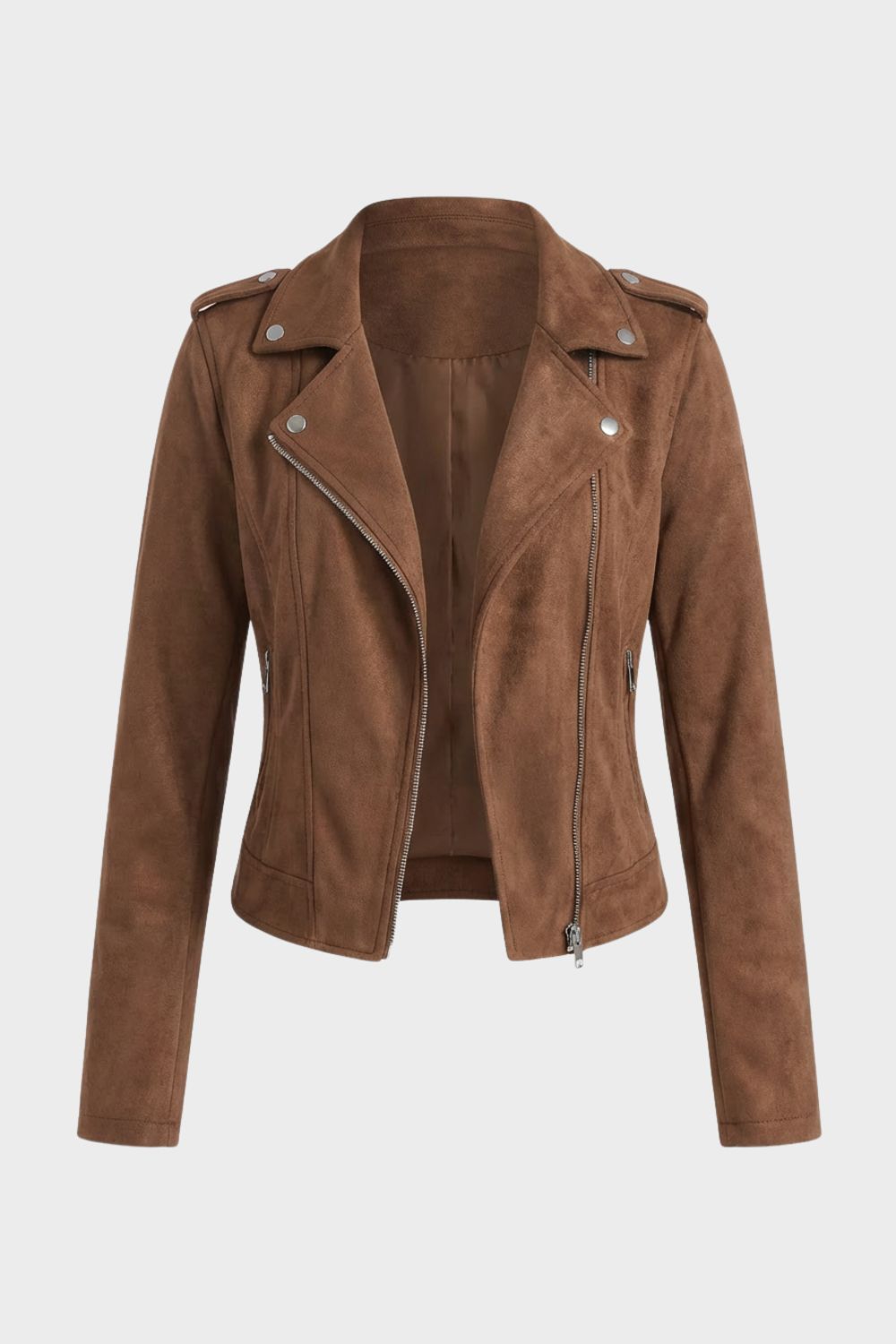 Robyn | Women's Leather Biker Jacket, Zip-Up Winter Jacket