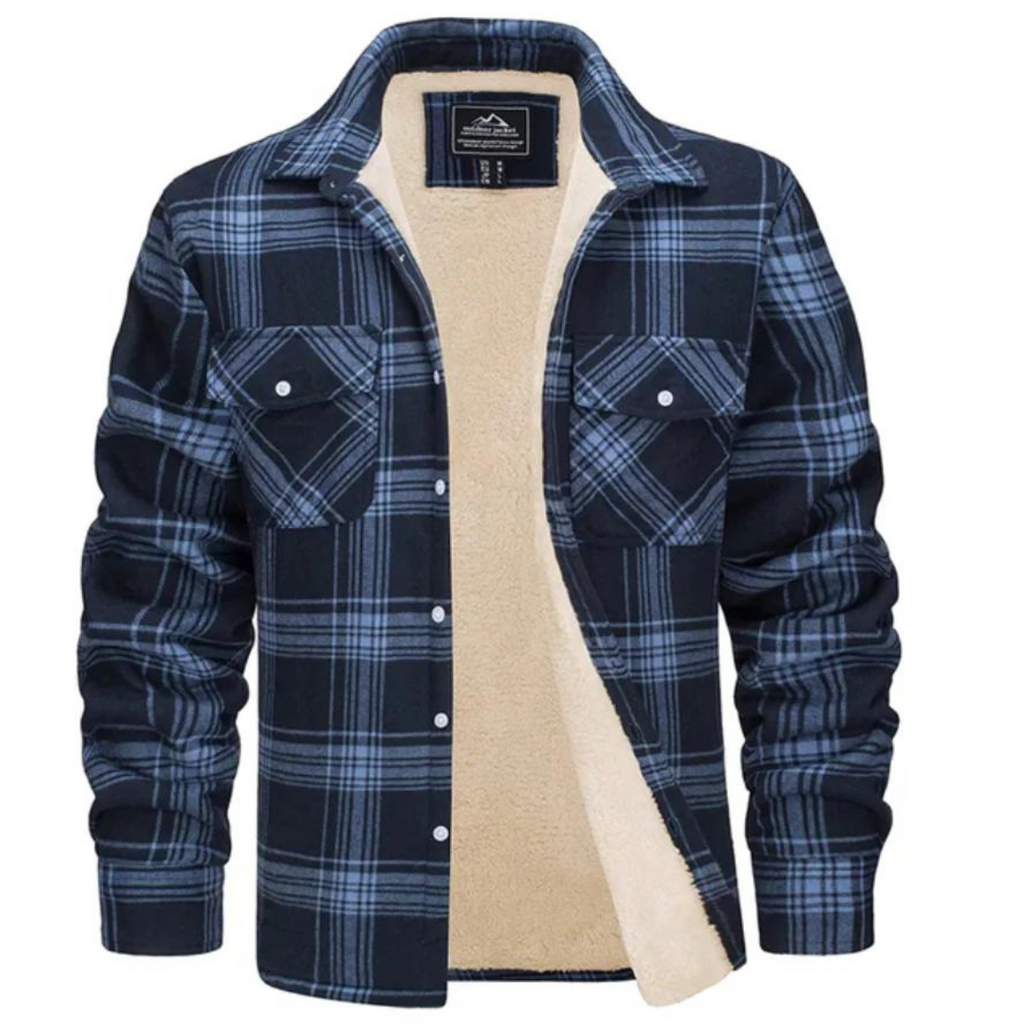 Derrick | Men's Shirt Jacket, Sherpa Lined Plaid Winter Jacket