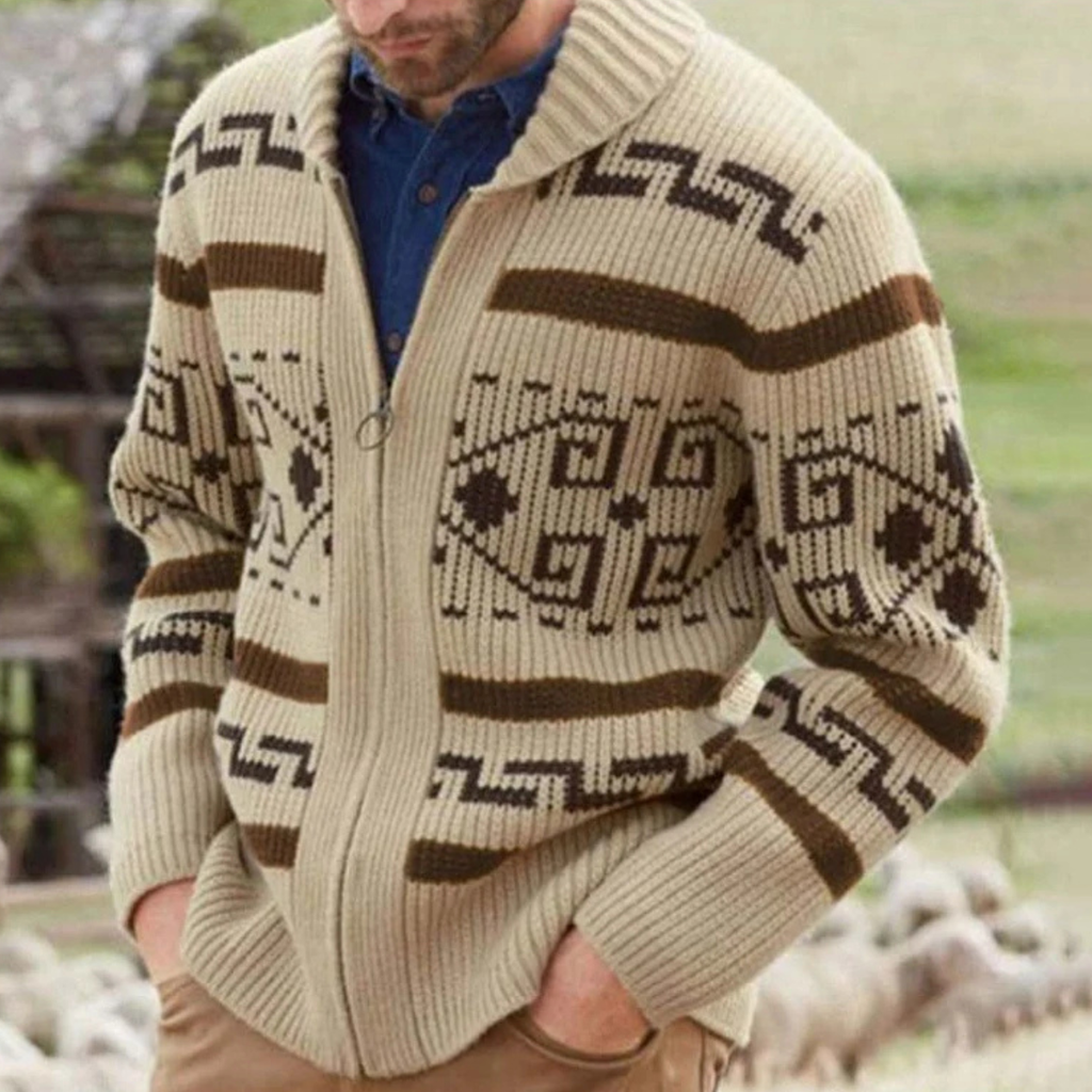 Ramsey | Men's Shawl Collar Cardigan, Cashmere Button-Up Winter Knit