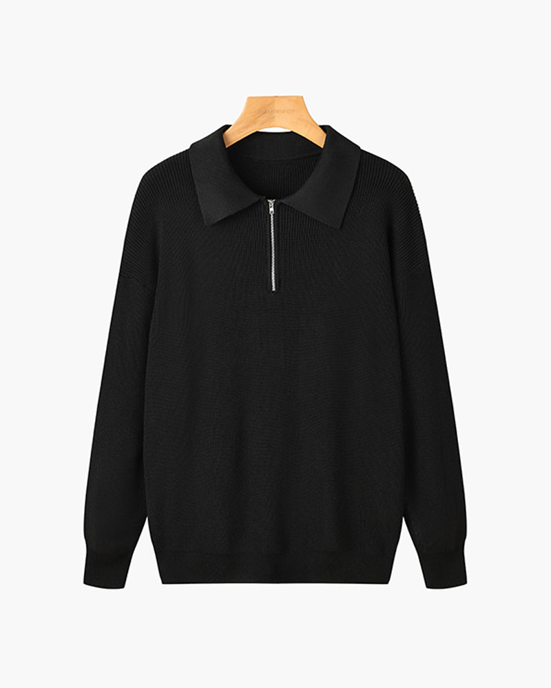 Rason | Men's Zipped Sweater, Modern Winter Knit