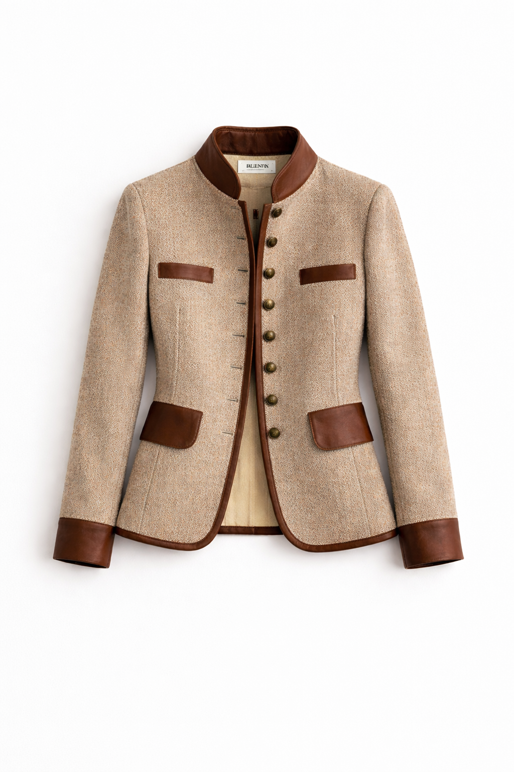 Fenna | Women's Buttoned Jacket, Smart Luxury Winter Jacket - Brown
