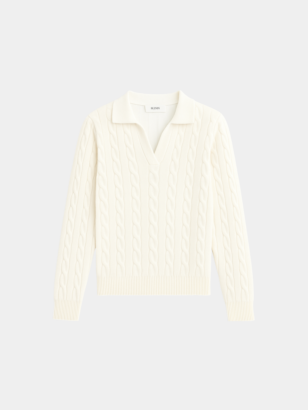 Gwenn | Women's Cable Knit Sweater, Premium Winter Knit - White