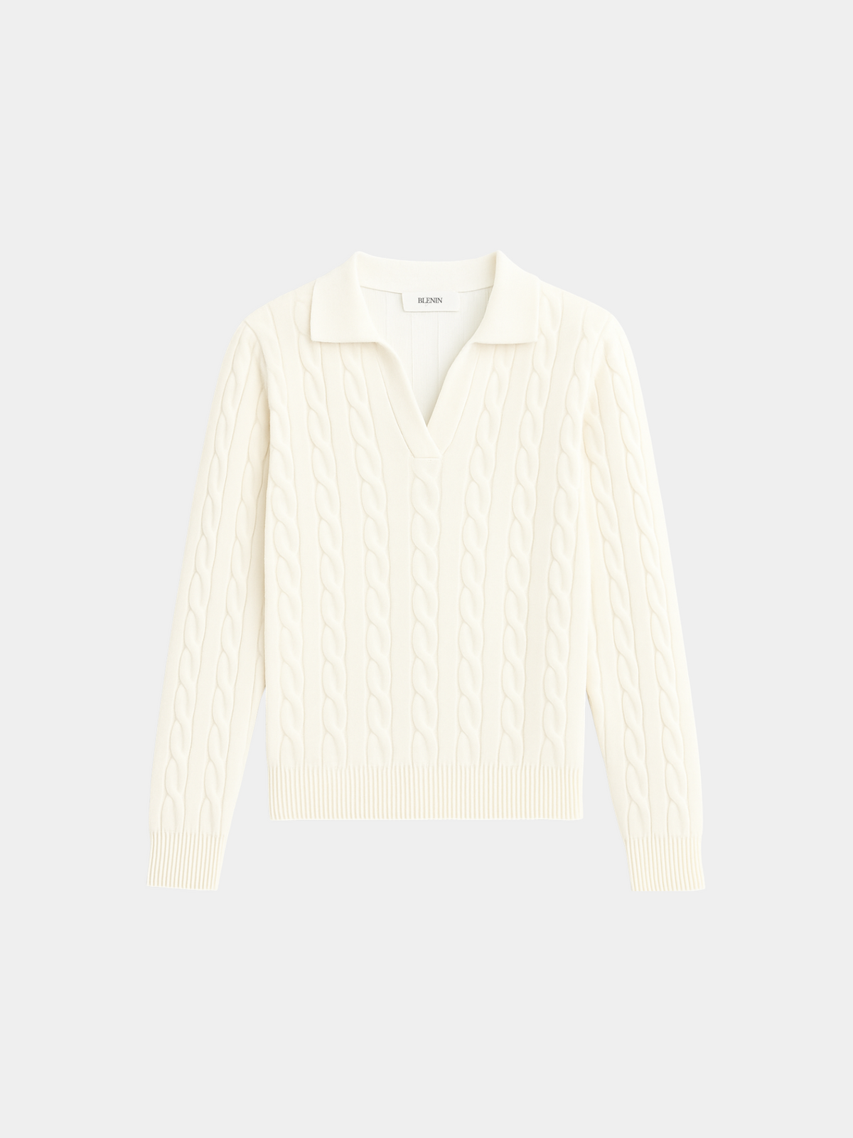 Gwenn | Women's Cable Knit Sweater, Premium Winter Knit - White