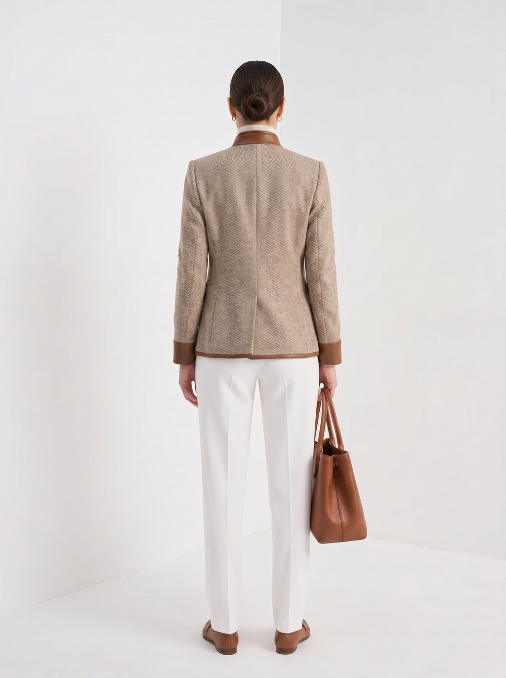 Fenna | Women's Buttoned Jacket, Smart Luxury Winter Jacket - Brown