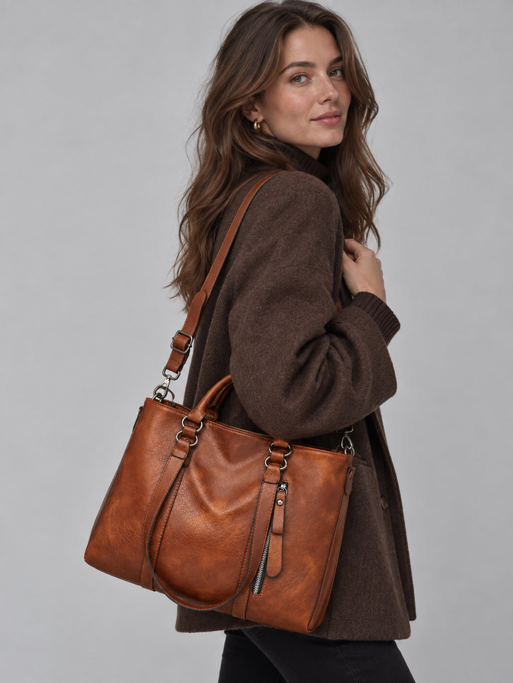 Georgia | Women's Large Leather Tote Bag Shoulder Crossbody Handbag