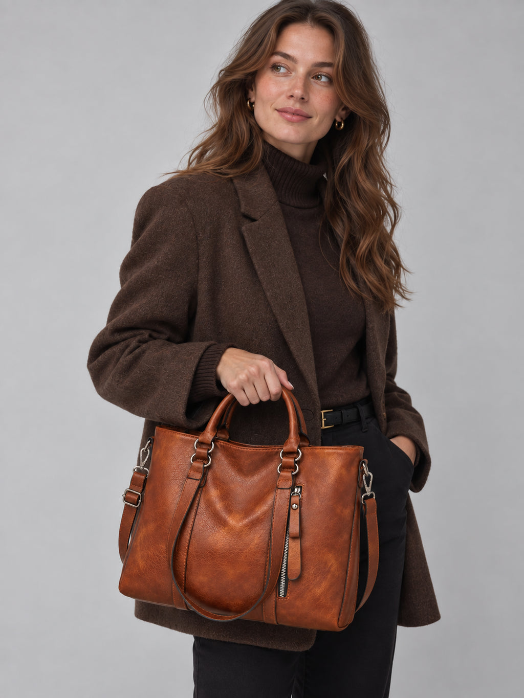 Georgia | Women's Large Leather Tote Bag Shoulder Crossbody Handbag