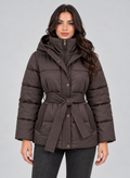 Greta | Women's Hooded Puffer Jacket Quilted Belted Winter Coat