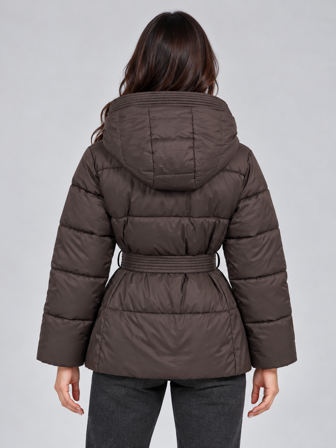 Greta | Women's Hooded Puffer Jacket Quilted Belted Winter Coat