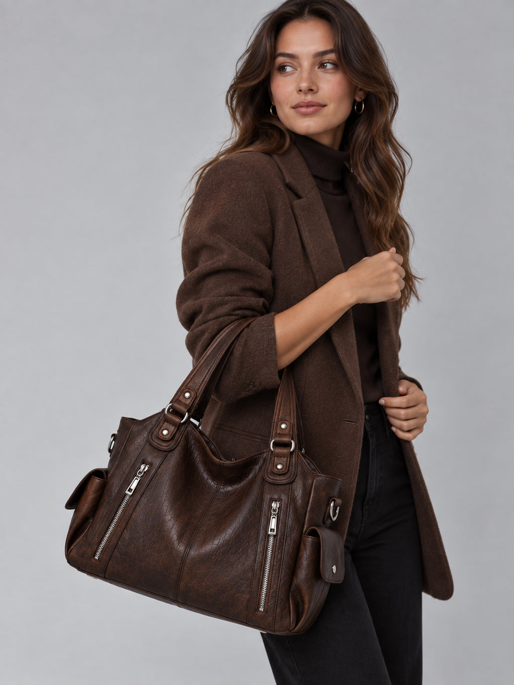 Harriet | Women's Spacious Shoulder Bag Multi Pocket Tote Handbag