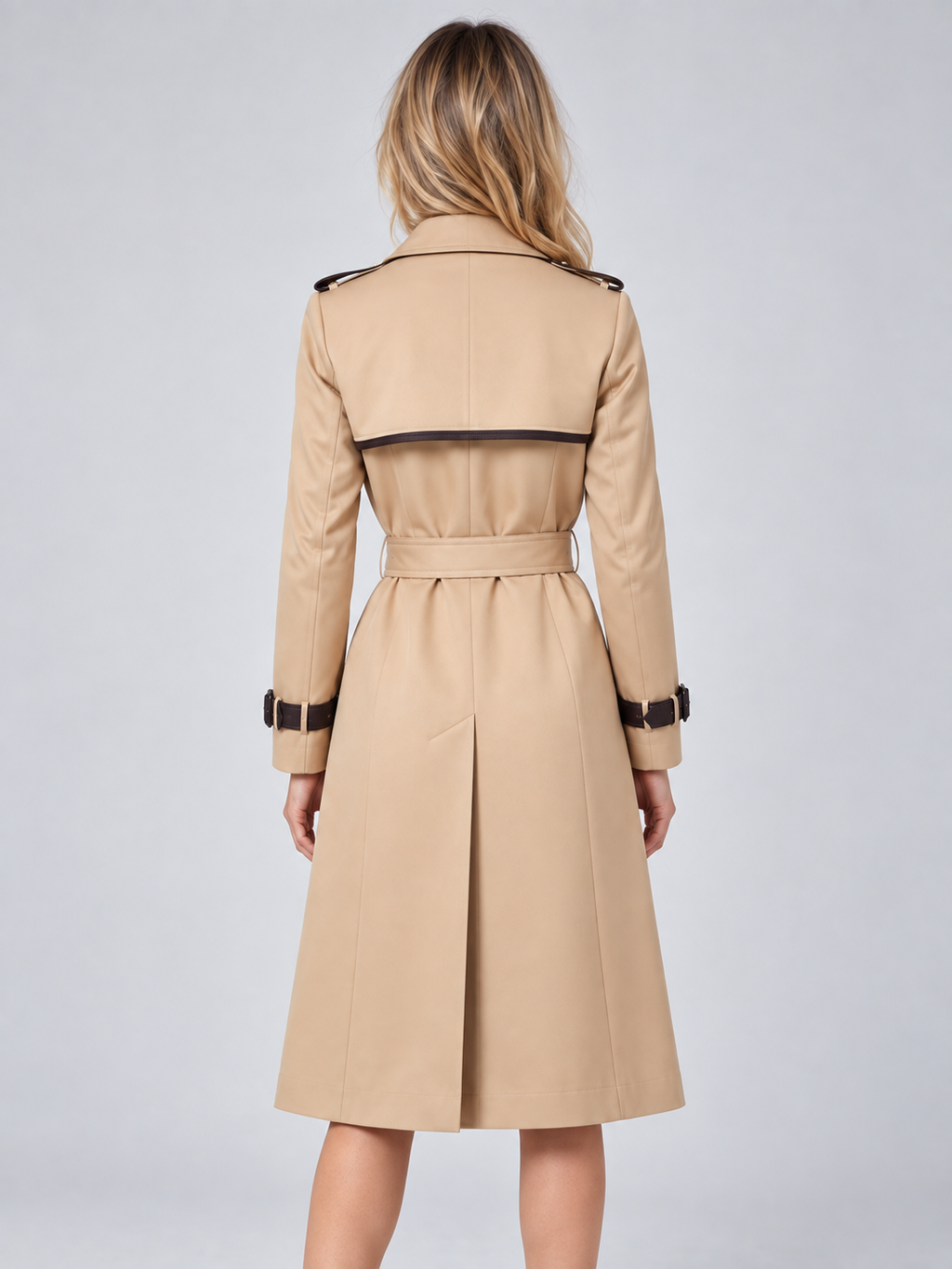 Hedda | Women's Double-Breasted Trench Coat Belted Longline Jacket