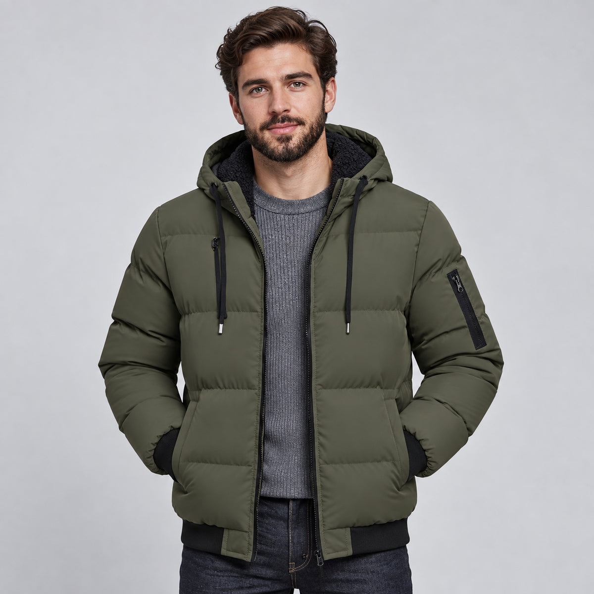 Hugo | Men's Padded Hooded Puffer Jacket Quilted Winter