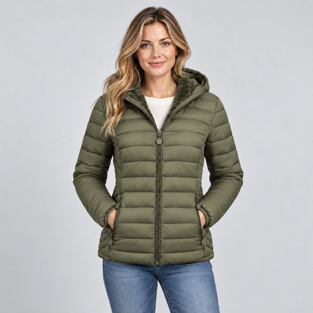 Ivy | Women's Padded Hooded Jacket Lightweight Commuter Coat