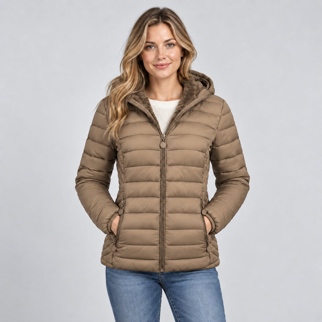 Ivy | Women's Padded Hooded Jacket Lightweight Commuter Coat