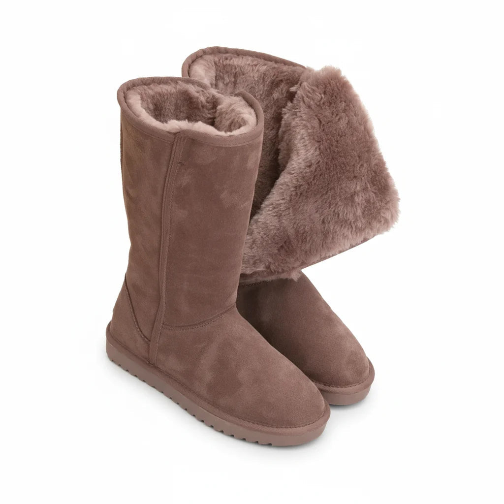 Josie | Women's Sheepskin Boots Waterproof Suede Side Zip Autumn Winter
