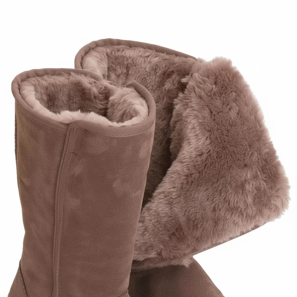 Josie | Women's Sheepskin Boots Waterproof Suede Side Zip Autumn Winter