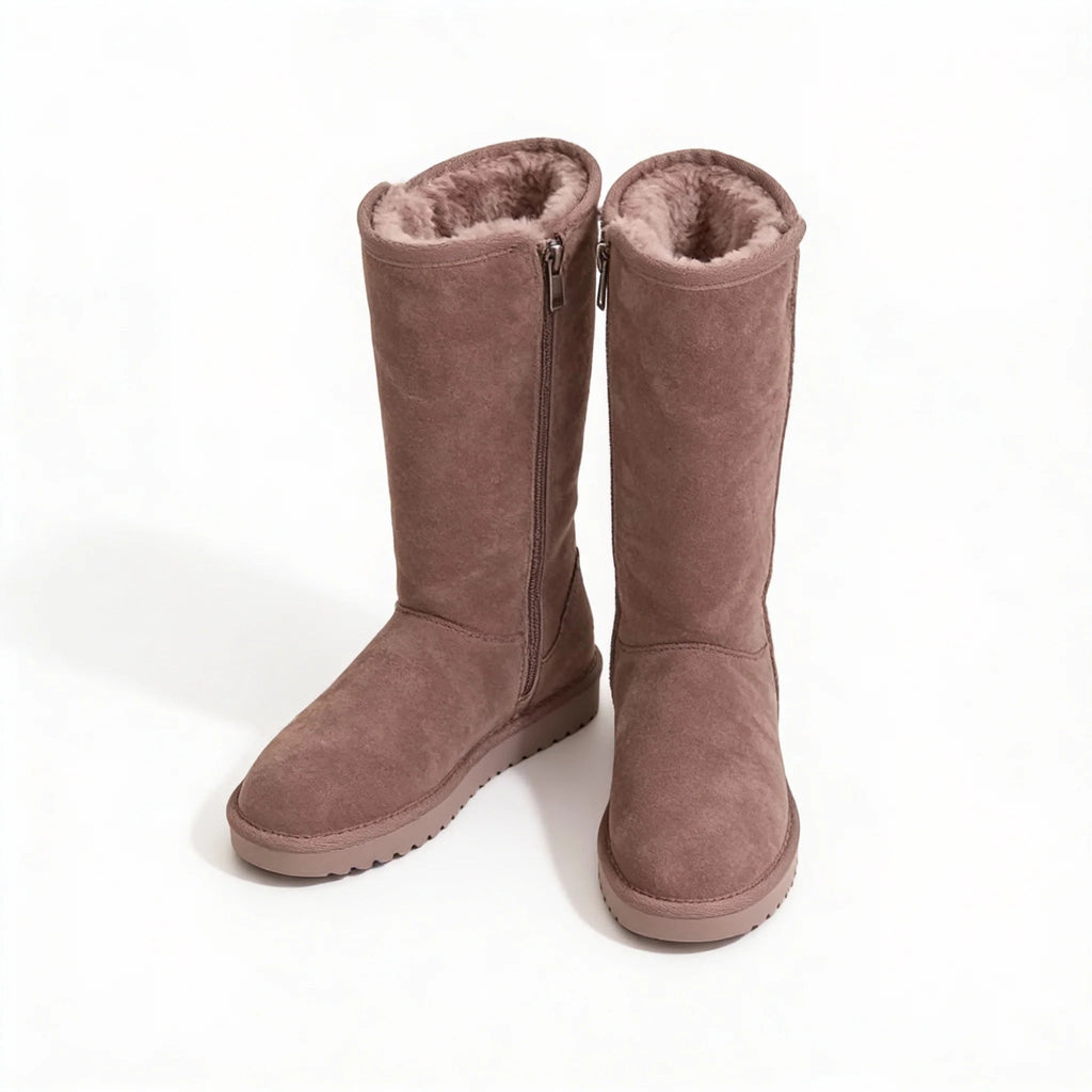 Josie | Women's Sheepskin Boots Waterproof Suede Side Zip Autumn Winter