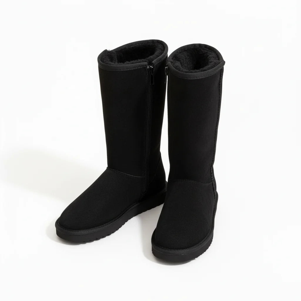 Josie | Women's Sheepskin Boots Waterproof Suede Side Zip Autumn Winter