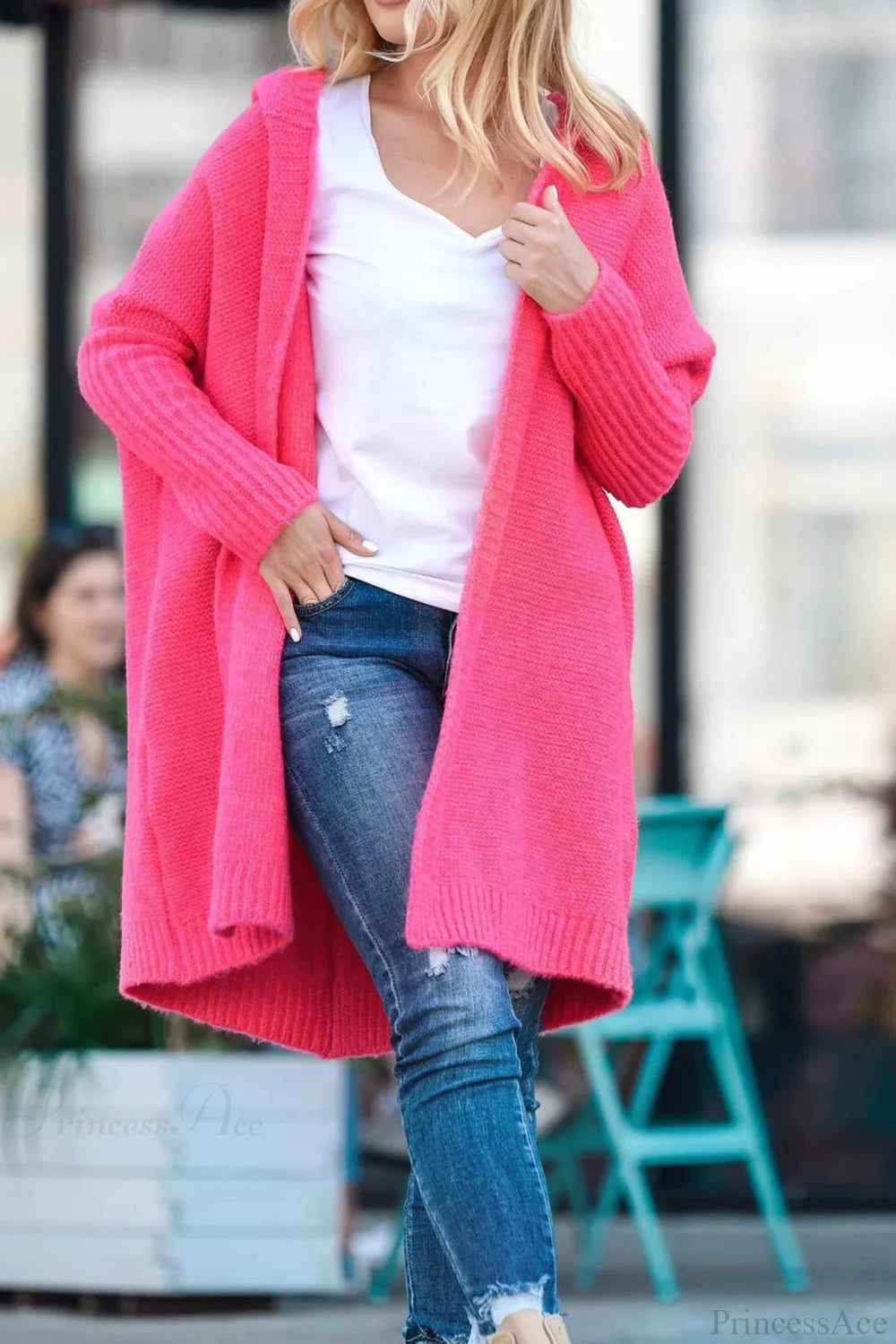 Karina | Women's Colour Block Knit Cardigan Lapel Collar Slim Fit Cosy Autumn Winter