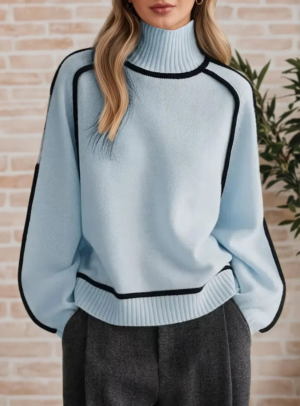 Kate | Women's Oversized Chunky Knit Turtleneck Sweater Relaxed Cosy Autumn Winter