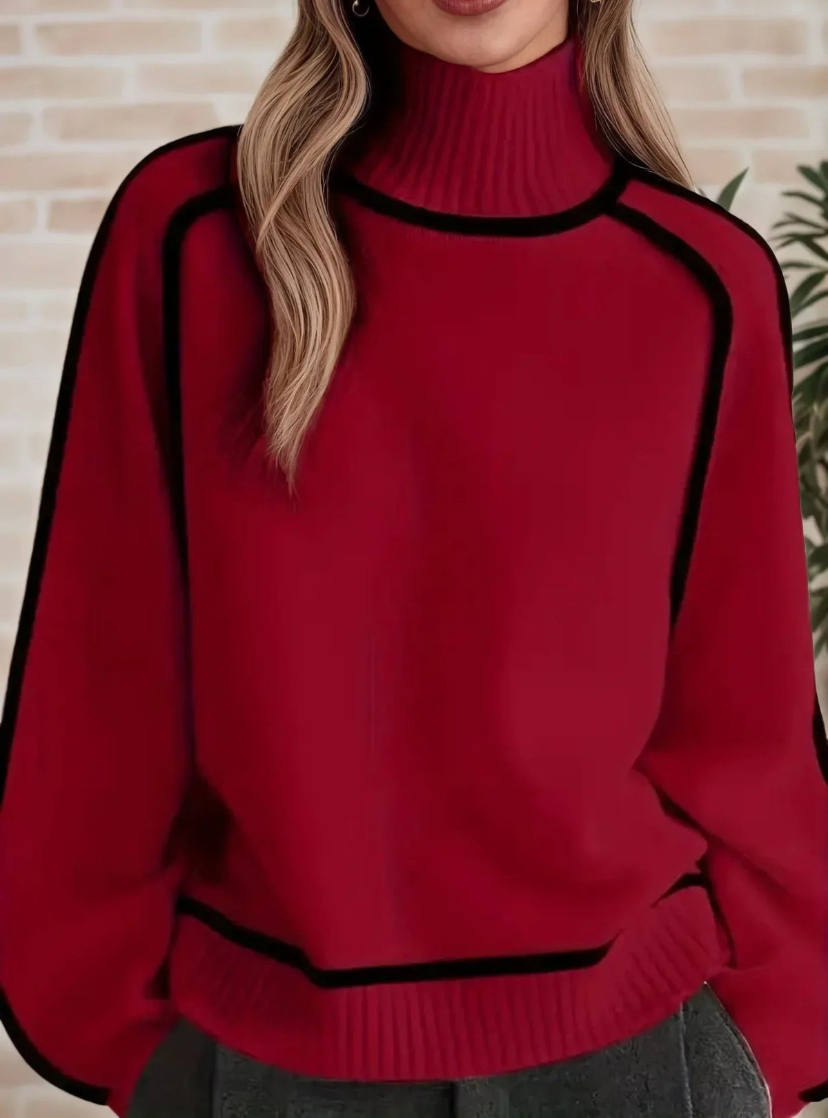 Kate | Women's Oversized Chunky Knit Turtleneck Sweater Relaxed Cosy Autumn Winter