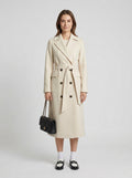 Khloe | Women's Long Belted Double Breasted Trench Coat Notch Lapel Tailored Autumn Winter