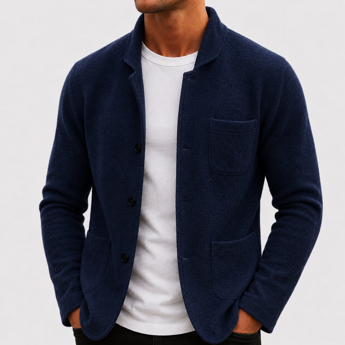 Kiel | Men's Slim Fit Knit Cardigan Button Front Smart Casual Autumn Winter