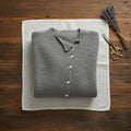 Laney | Women's Cashmere Blend Button Front Cardigan Luxurious Relaxed Warm Autumn Winter Gray