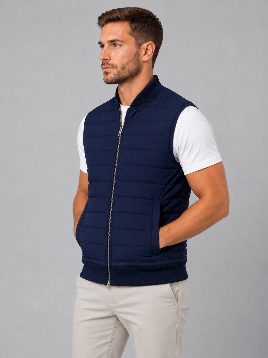Theo | Men's Quilted Bodywarmer Gilet, Lightweight Winter Vest