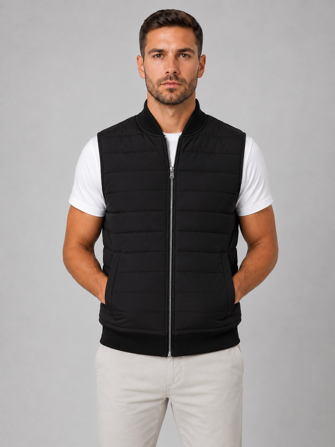 Theo | Men's Quilted Bodywarmer Gilet, Lightweight Winter Vest