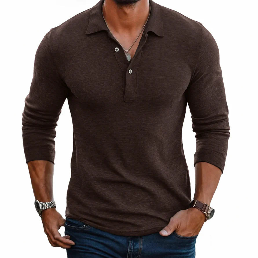 Edward | Men's Long Sleeve Polo Shirt, Knit Winter Polo